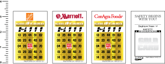 Custom Wallet Size SAFETY Bingo GOLD Cards